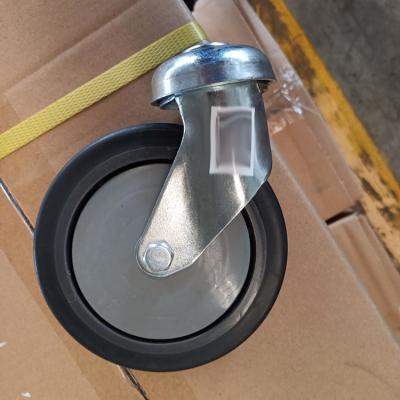3 pouce 5 de pouce 4 avancent le caddie petit à petit mou de TPR roule les roulettes creuses Grey Bolt Hole Swivel Casters de cheville ouvrière