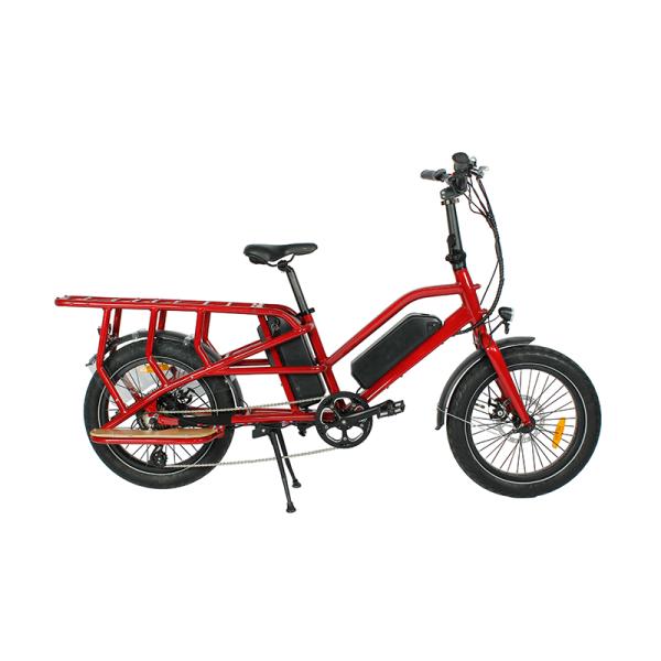Max Speed 30km/h Brushless Motor 20 Inch Dual Battery Cargo Bike Electric Delivery Bike for Family