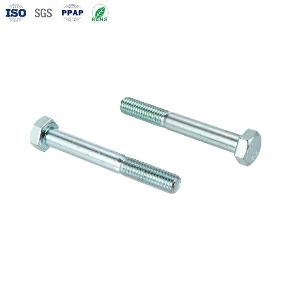 DIN 931 Grade 8.8 Zinc Plated Carbon Steel Hex Head Bolt for Chemical Industry Applications