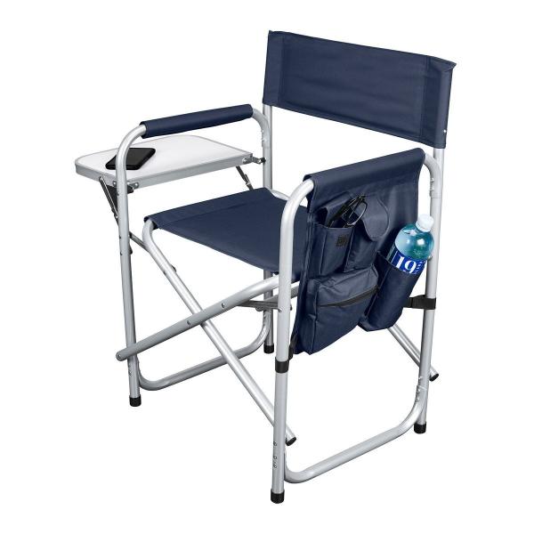Blue Aluminum Hardware Products Foldable Aluminum Sports Chair 250 Lb.