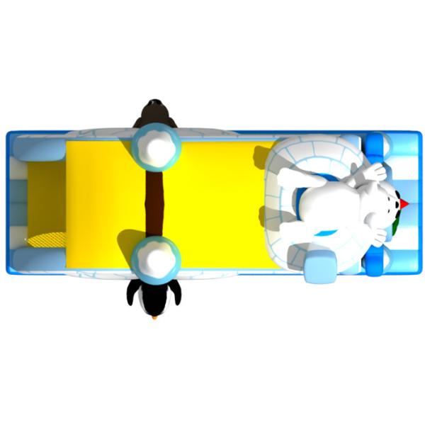 Лёд темы животных и полосы препятствий снега 4кс7.5кс4.2м раздувные