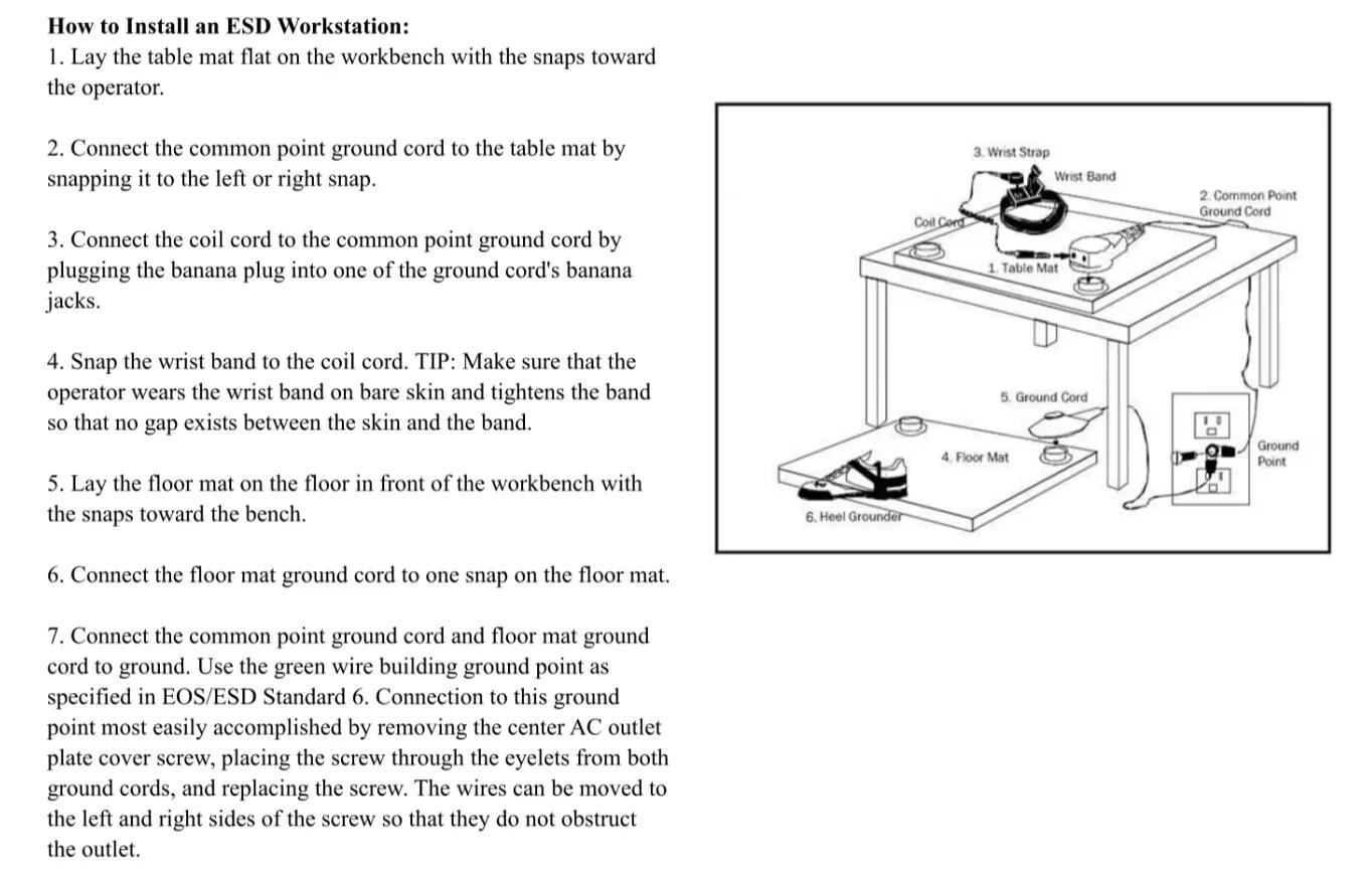 Циновка таблицы ESD 3 слоев противостатическая проводная резиновая для Worktable