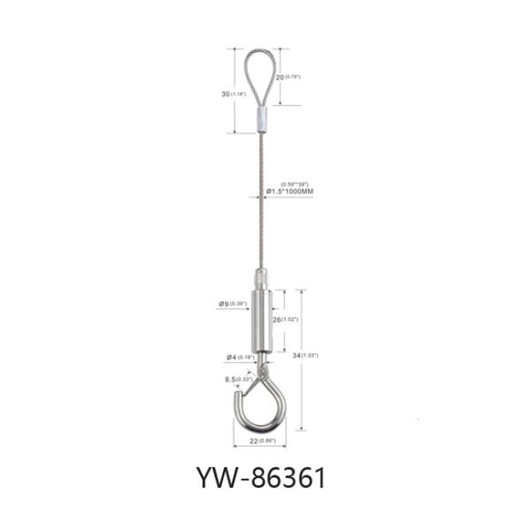 Adjustable Three Loop Maker Legs Cable Suspension Panel Lighting Kit YW86360