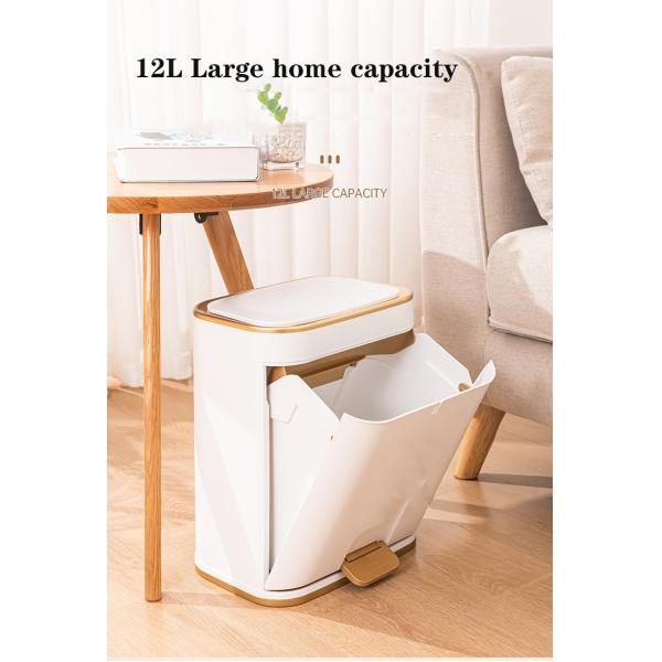 Household Press Pedal Double Open Kitchen Bedroom Indoor Plastic Trash Bin Recycling Bin Waste Bin