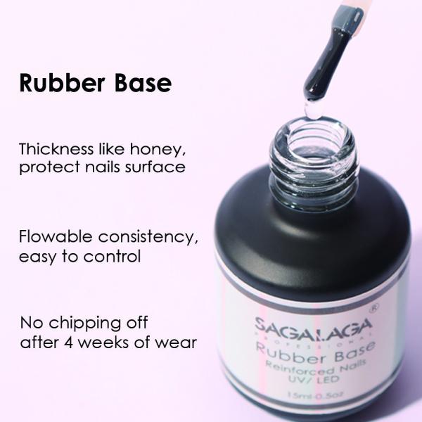 Customs Logo Rubber Base Coat Non-Toxic Clear Base Coat Rubber Gel Polish for Professional Salon and Long Lasting Results
