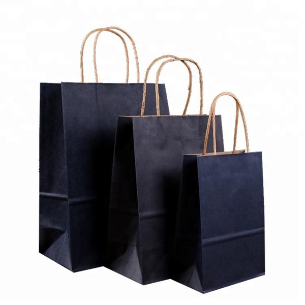 Roller Printing Medium Paper Bags With Handles / Kraft Paper Bags Machine Made