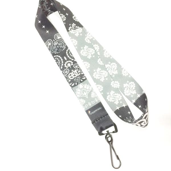 Patone Color Dye Sublimation Lanyard , Black And White Heat Transfer Lanyard