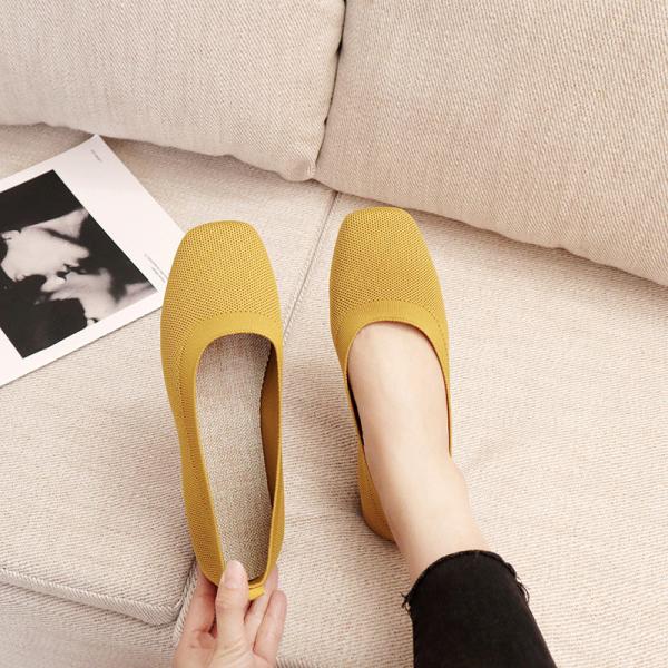 Knitted Round Head Flat Bottomed Daily All Match Women'S Loafers Lady Flats Shoes