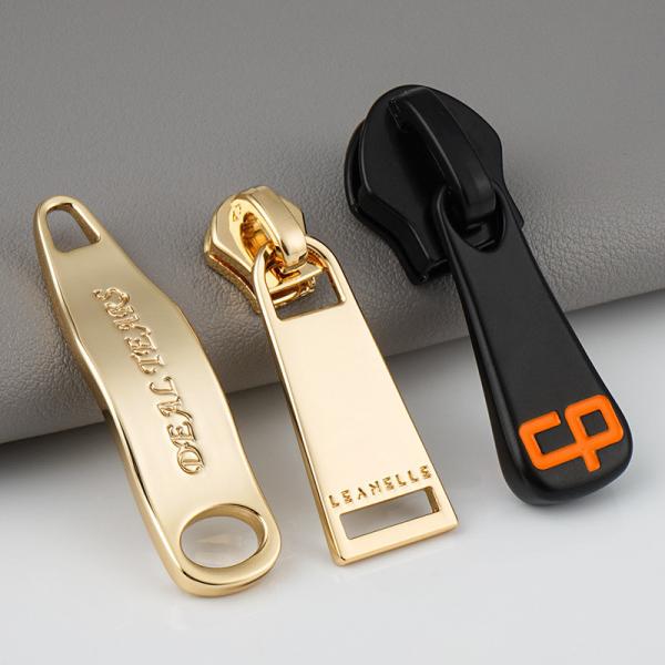 ISO / ROHS / SGS Certified Custom Metal Zipper Puller With Slider for Garment and Bag