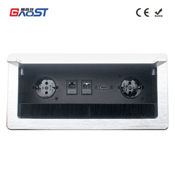 Multimedia Flip Up Conference Electrical Socket Embedded Desk Mounted Custom