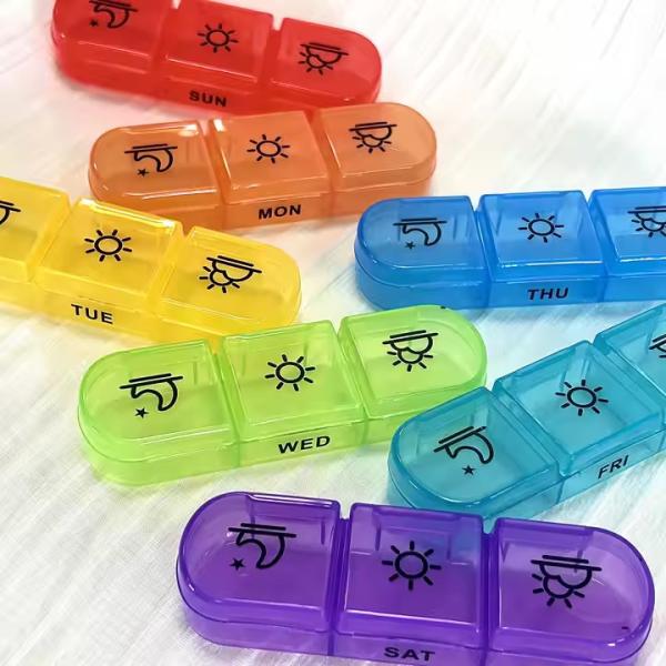 レインボーカラーポリプロピレン薬剤包装箱 プラスチック錠剤箱 (MC-1002)