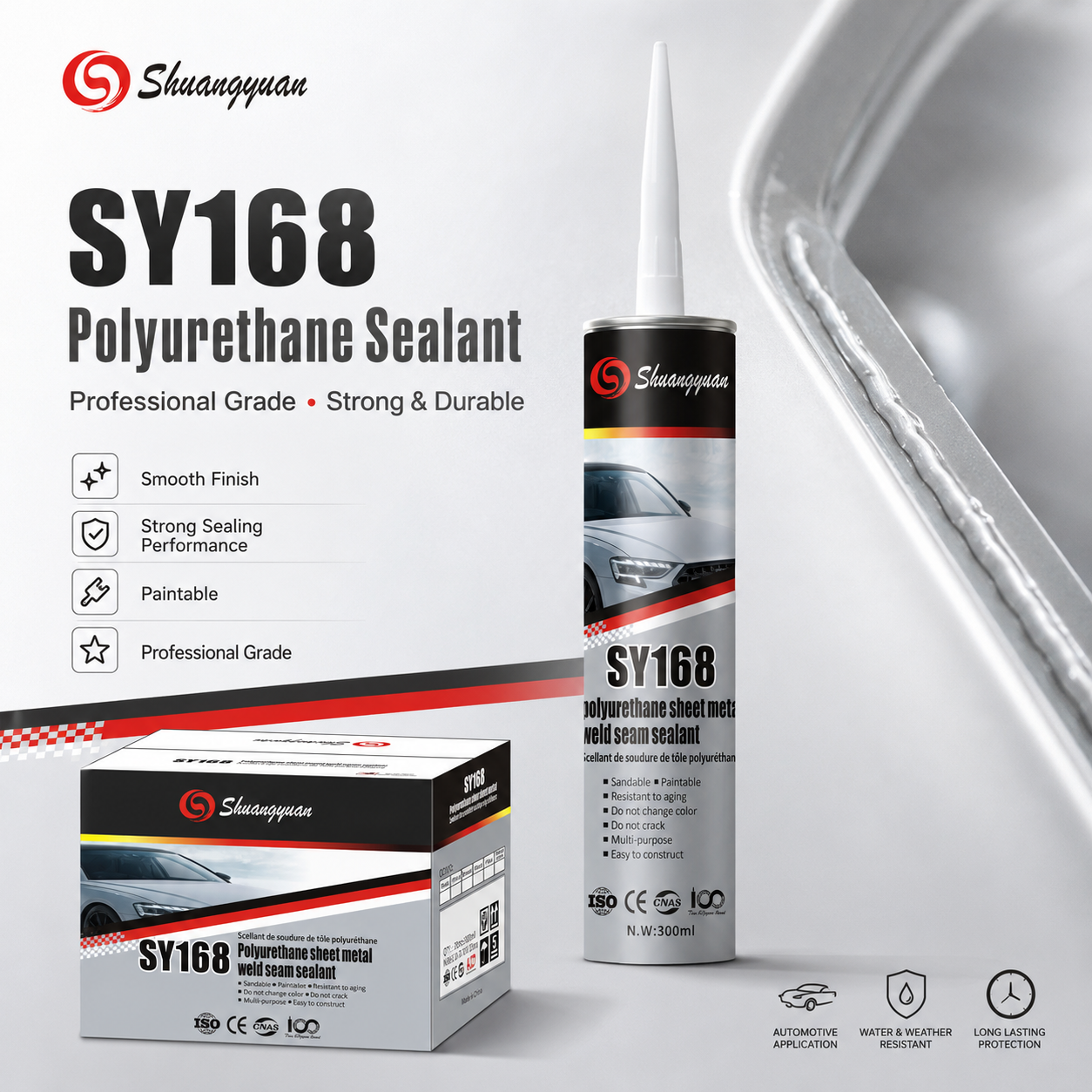 SY168 Automotive PU Seam Sealer Manufacturer | 300ml Polyurethane Sealant
