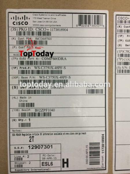 ws-c3750x-48pf-s catalyst 3750x 48port full poe ip base network switch
