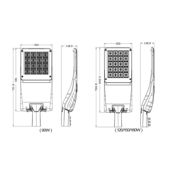 Серия 60W IP66 Dualrays S4 и Cert IK10 RoHS уличный свет СИД высокой эффективности на открытом воздухе