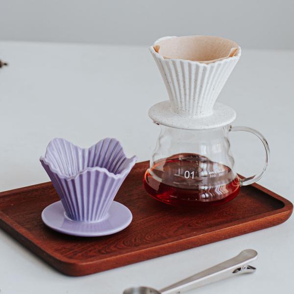 Copo de filtro de café de cerâmica recto reutilizável para fabricação manual conveniente para escritório e casa