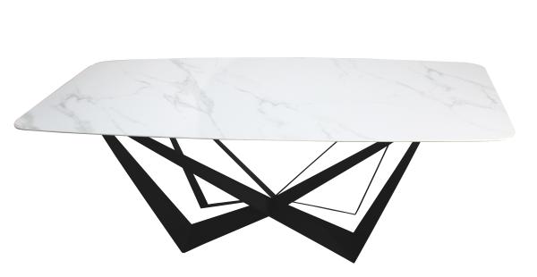 Italian Luxury Metal Powder Coating Legs Dinner Table Modern Ceramic or Marble Top Dinning Table Set