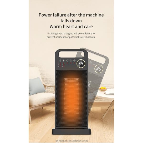 Touch Screen Electric Heating Portable PTC Ceramic Fan with Remote and Installation