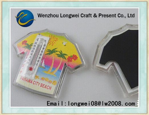  Paper Inside Clear Crystal Acrylic Fridge Magnet Thermometer
