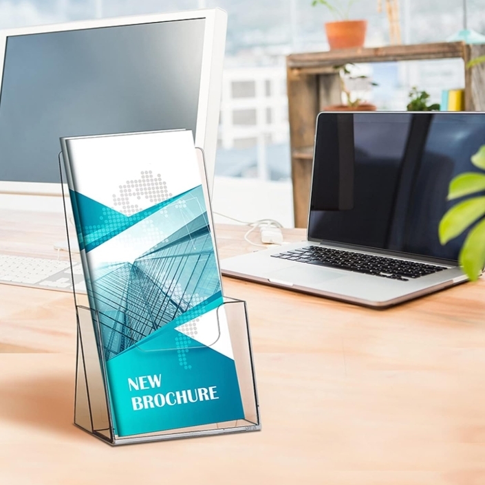 Table Top Acrylic Display Holder For Poster Acrylic Brochure Holders