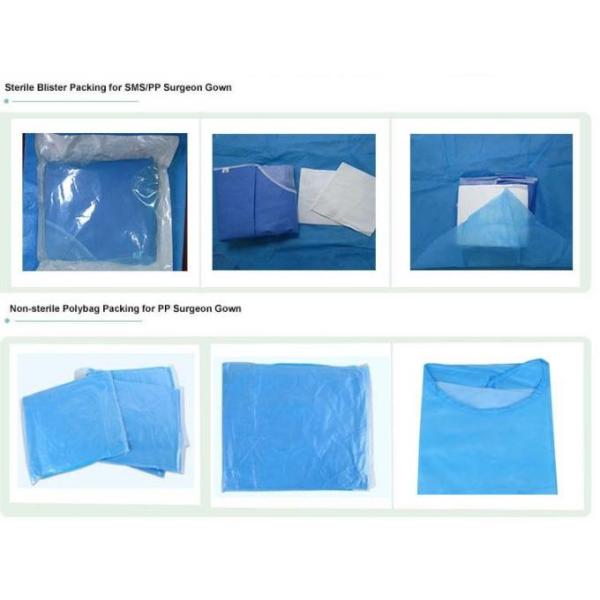 Non Toxic Blue Disposable Plastic Isolation Gowns  Coveralls Fluid Resistant