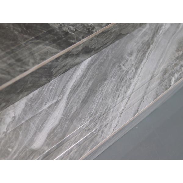 Non Slip Stairs Glazed Tiles Light Gray Marble Look Design Staircase Tiles