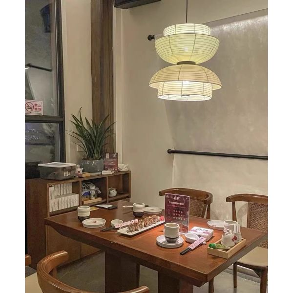 Japanese Pendant Lights Vintage Fabric Lantern Wabi Sabi Lights (WH-VP-335)