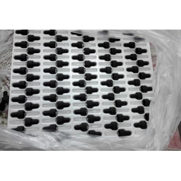 Chapeau en plastique à nervures noir 15/410 de compte-gouttes de pp pour des bouteilles de tube de verre