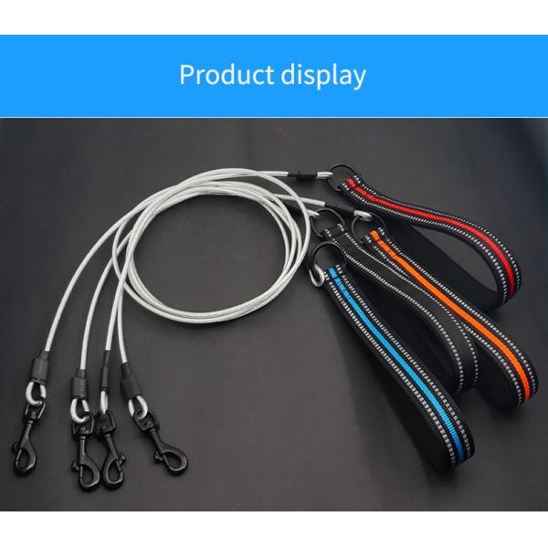 Comfortable Soft Padded 4FT Pet Leash Metal Anti Chew Leash Strong Anti Bite