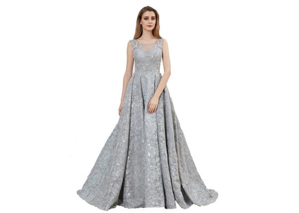 Zipper Backless Middle Eastern Evening Dresses , Hand Beading Sequin Long Wedding Ball Gown