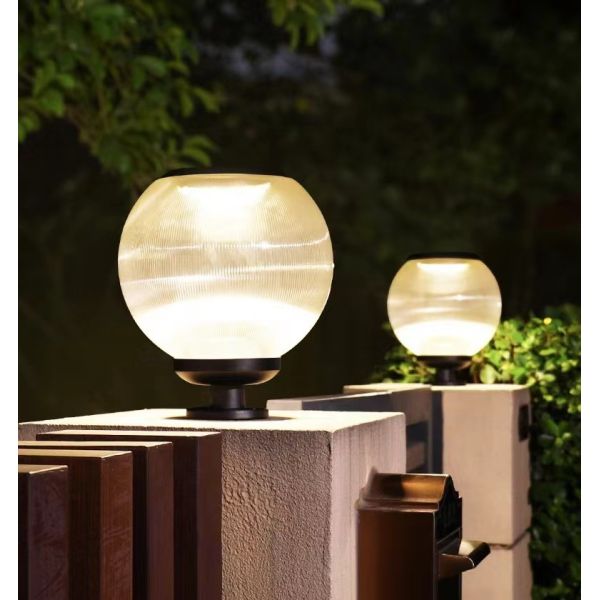 Intelligent Light Control + Remote Control Solar LED Post Light Three Color Modes Waterproof & Rustproof