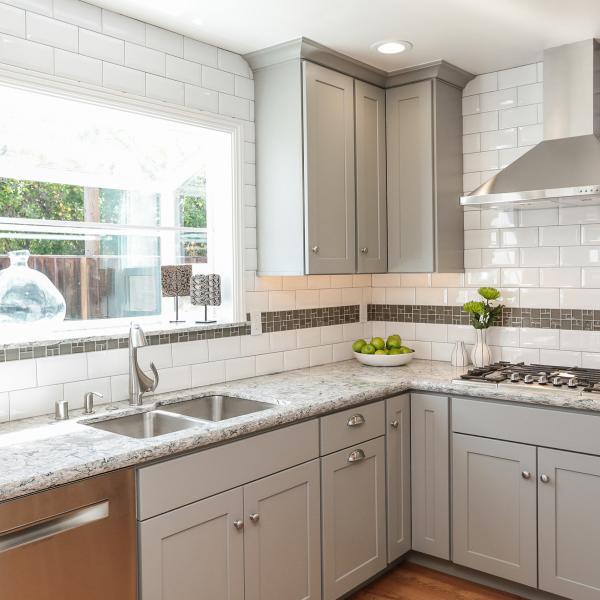 Light Grey Shaker Kitchen Cabinets American Integral Kitchen Lacquer Waterproof