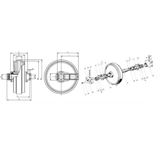 ZX240 ZX200 Запчасти экскаватора Переднее колесо бездельницы Идеальное для ремонтных машин