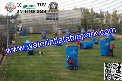 Blue Inflatable Paintball Bunker , 0.6mm  / 0.9mm PVC Airups Bunkers
