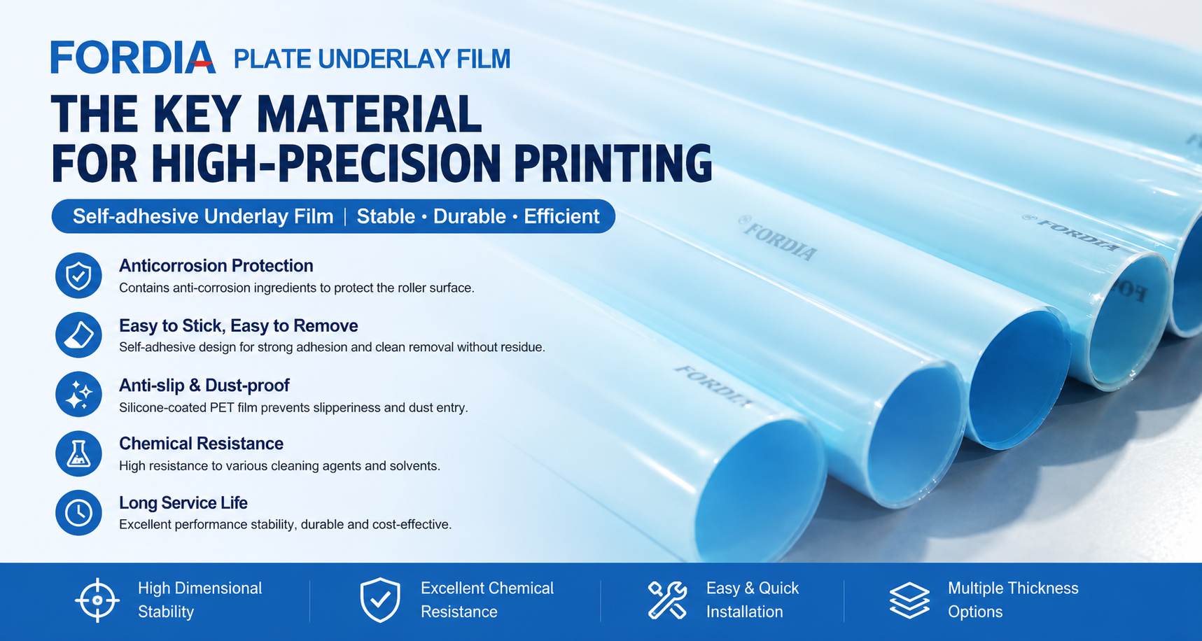 Multiple Thickness Underpacking Foil Self Adhesive Packing Sheet Film Customizable