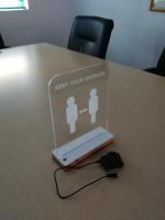 DC12V Six Color Transparent Acrylic LED Sign With Wooden Base