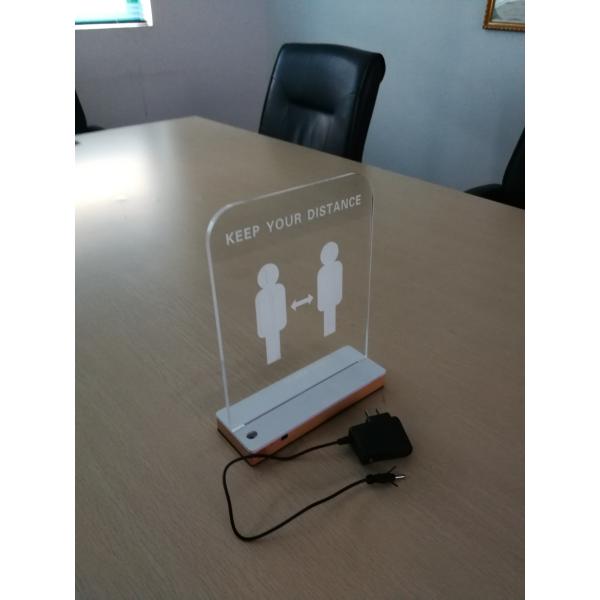 DC12V Six Color Transparent Acrylic LED Sign With Wooden Base