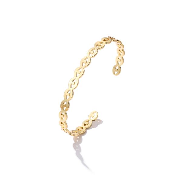 Bracelete ajustável de Diamond Bangle Contemporary Gold Plated do ouro do OEM 18k
