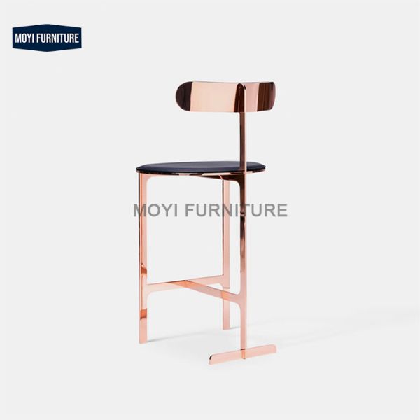 MOYI Nordic Modern Minimalist Designer Creative bar Chair Hotel Stainless Steel High Reception bar Chair