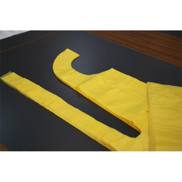 Yellow Disposable Apron , Disposable Plastic Smocks For Haircut Or Home Cleaning