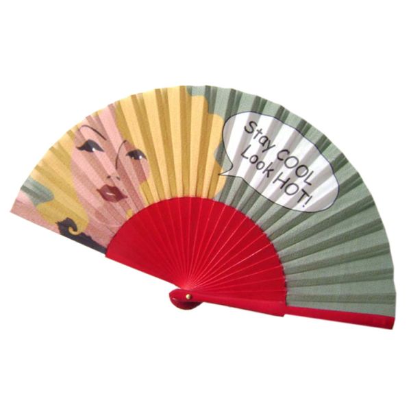 Customized Printing Advertisement Promotion Party and Wedding Decoration Wood Ribs Fan for Sale