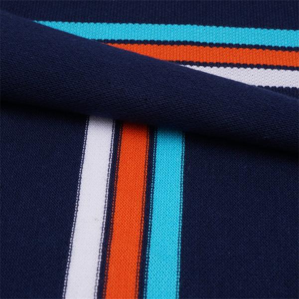Breathable And Comfortable And Natural Wear-Resistant Striped Knit Fabric For Polo Shirt