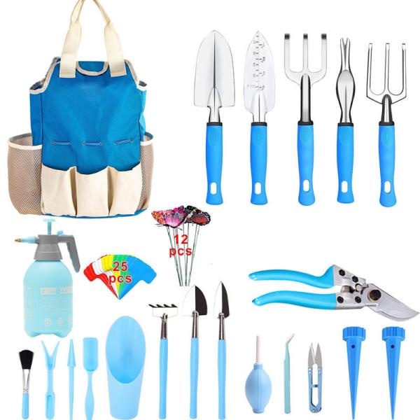 Oxford Gardening Bag 21pcs Outdoor Work Portable Small Tool Bag Gardening Toolkit Durable Multifunction Hanging Storage