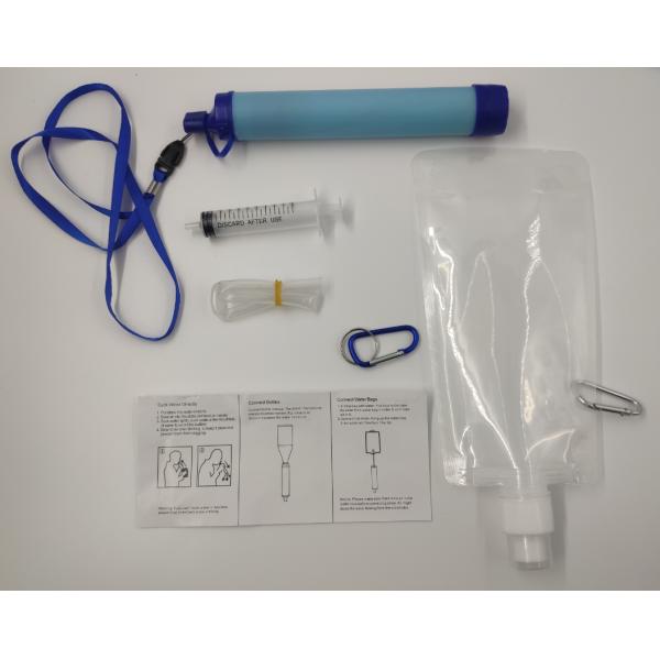 Синяя 1L фильтр воды для выживания соломинка для кемпинга на открытом воздухе