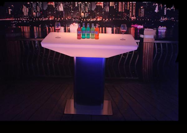 Customized Height Glow Furniture Lighting Hookah Table With Logo Glass Top