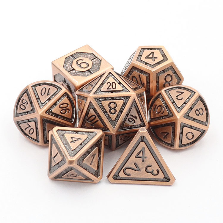 Zinc Alloy Metal Dice Set for DND Games with Custom Logo and Scratch Resistant Finish