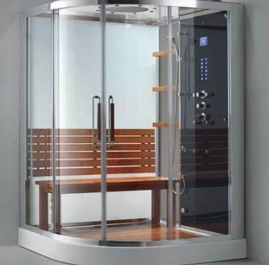 Shower Cubicles With Round Sliding Door , Size Can Be Ordered , Artical Glass , Aluminium Frames