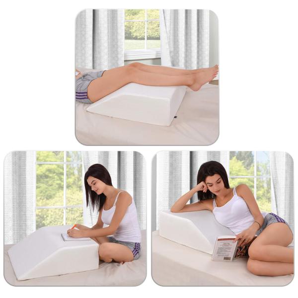 Living Room Leg Wedge Pillows with Knitted Cover Memory Foam Gel Leg Elevation Design