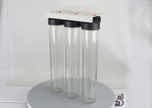 20'' slim triple sump clear  water filter housings with 3/4 inch in/out port