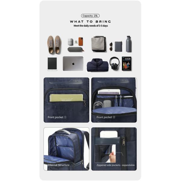 Shein T-B9058 Men 15.6 Inch Laptop Business Travel Backpacks Multifunction
