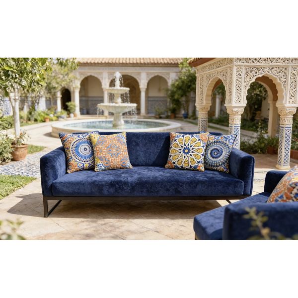 Middle Eastern Mediterranean Style Printed Velvet (California) Fabric for Sofa